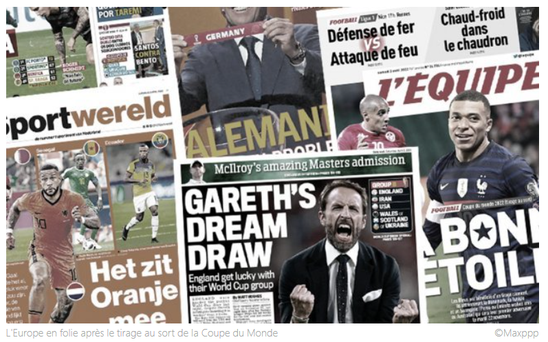 L'Europe en folie après le tirage au sort de la Coupe du Monde (Revue de presse)