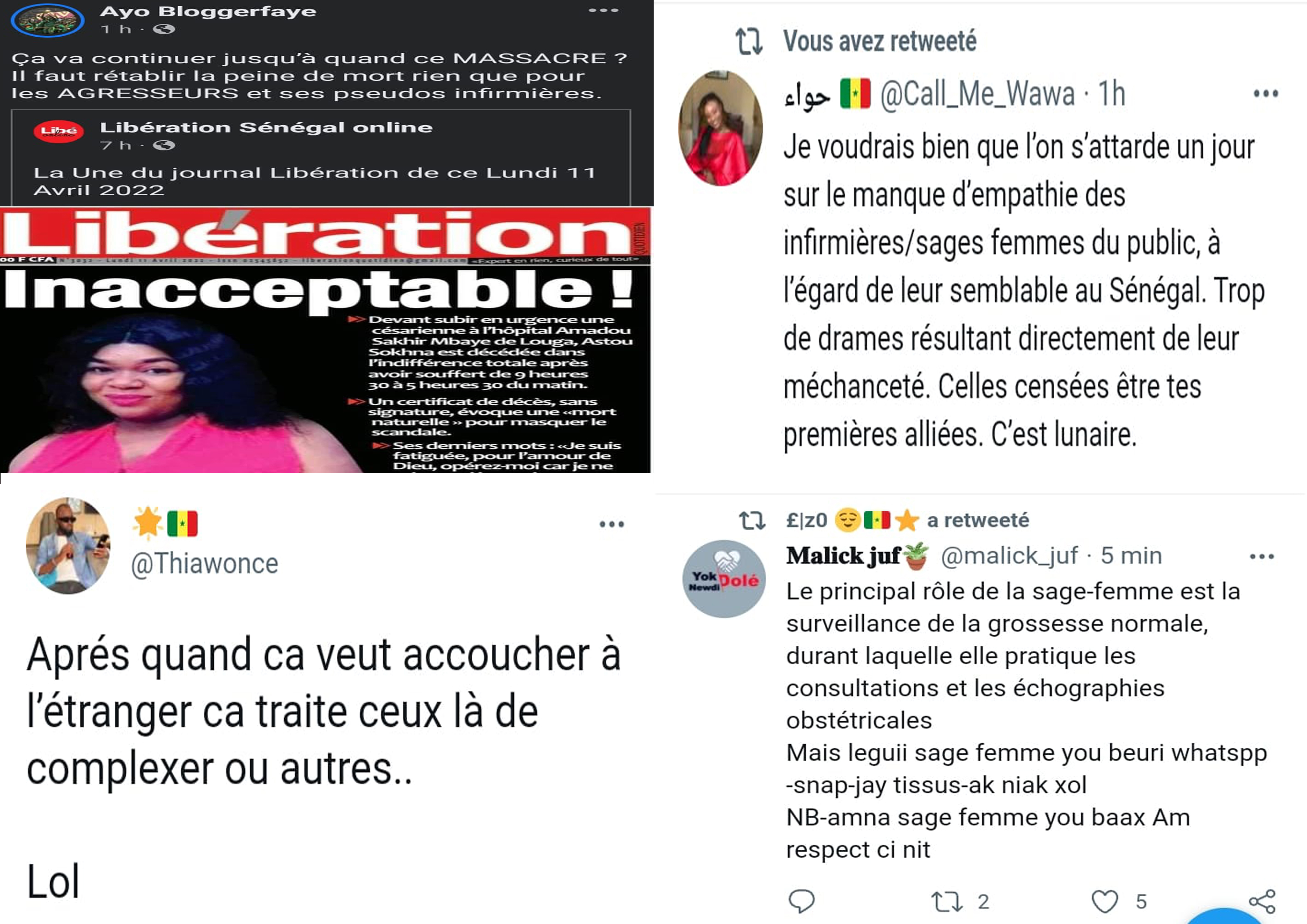 Vidéo : des internautes sénégalais dénoncent le comportement de certaines sages-femmes et réclament justice pour Astou