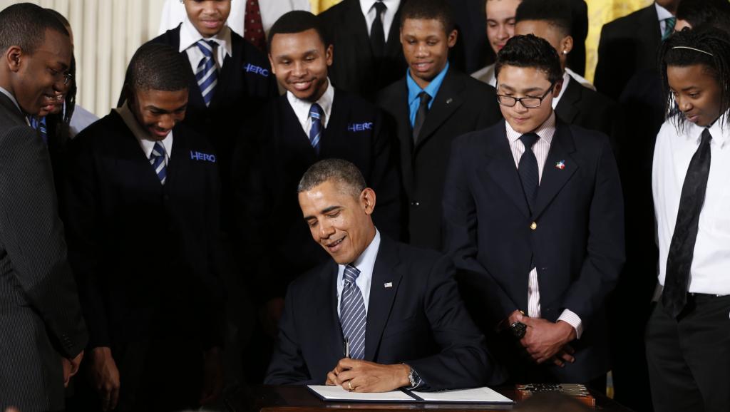 Barack Obama a lancé, ce 27 février 2014 un programme de soutien aux jeunes défavorisés. REUTERS/Kevin Lamarque