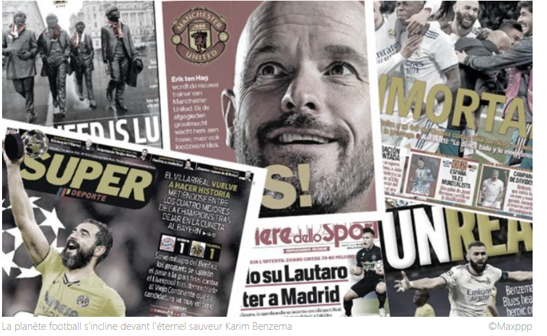 La planète foot déroule le tapis rouge pour Benzema, l'exploit historique de Villarreal enflamme l'Europe