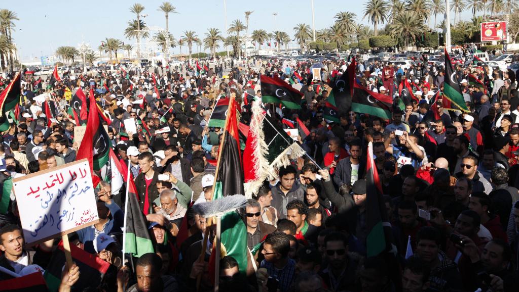 Le 7 février 2014, des manifestations avaient déjà eu lieu pour protester contre la décision des députés du Congrès général national de prolonger leur mandat, Libye. REUTERS/Ismail Zitouny