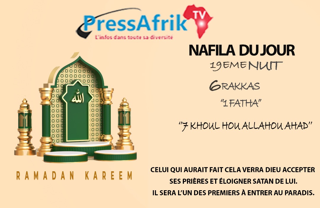 Ramadan-Nafila 19ème nuit : 6 Rakkas pour voir « DIEU accepter ses prières et éloigner Satan »
