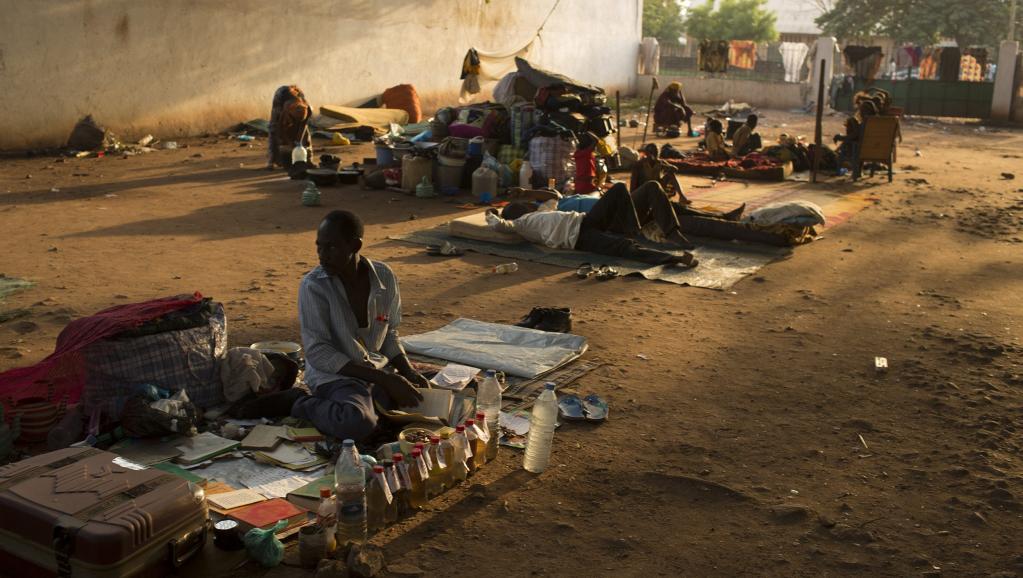 Dans l'enceinbte de la mosquée du PK5, à Bangui, ce samedi 15 mars, où des musulmans centrafricains ont trouvé refuge.
