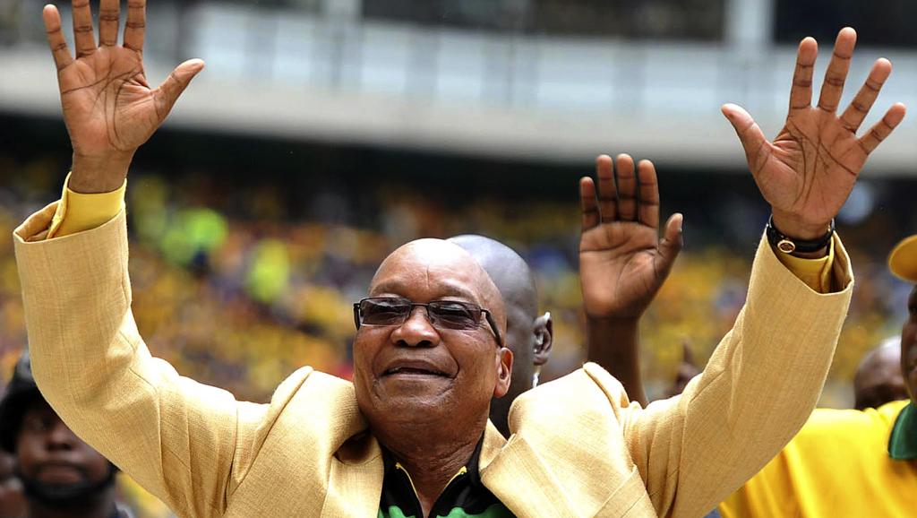 Le président sud-africain et leader de l'ANC Jacob Zuma, au stade Mbombela, le 11 janvier 2014. REUTERS/Ihsaan Haffejee