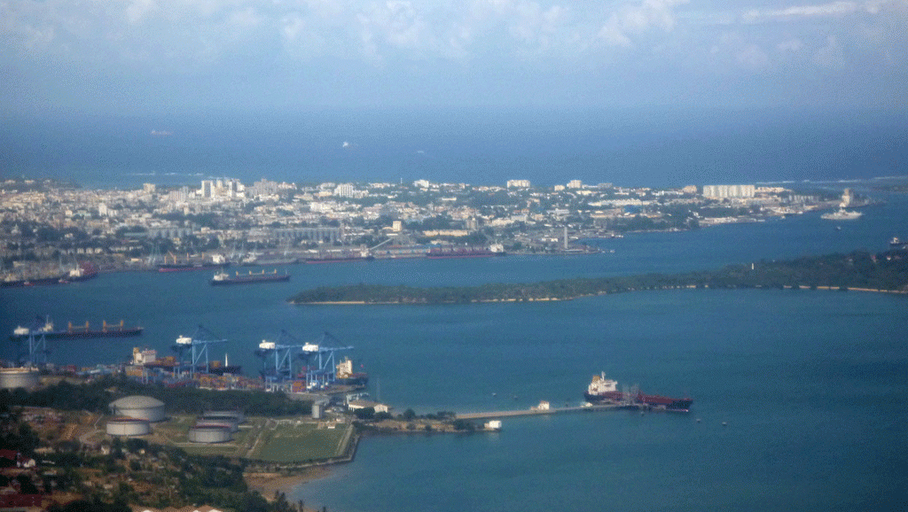 Vue aérienne de Mombasa.