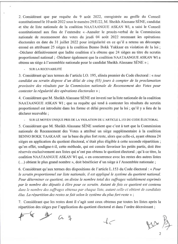 Législatives 2022 : le Conseil constitutionnel confirme les résultats provisoires de la Cnrv