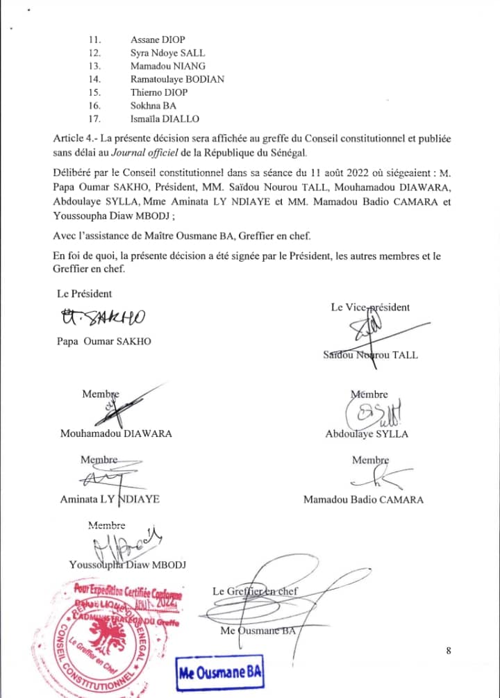 Législatives 2022 : le Conseil constitutionnel confirme les résultats provisoires de la Cnrv