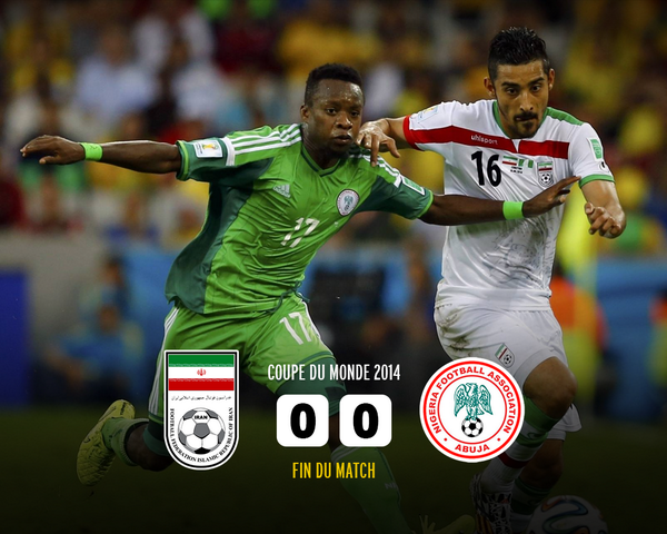 CDM 2014: Iran-Nigéria (0-0): Les Super Eagles ont volé bas, très bas même