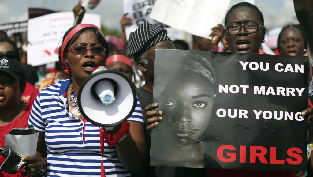 Manifestation à Lagos pour demander la libération des lycéennes enlevées par Boko Haram au Nigeria. REUTERS/Akintunde Akinleye