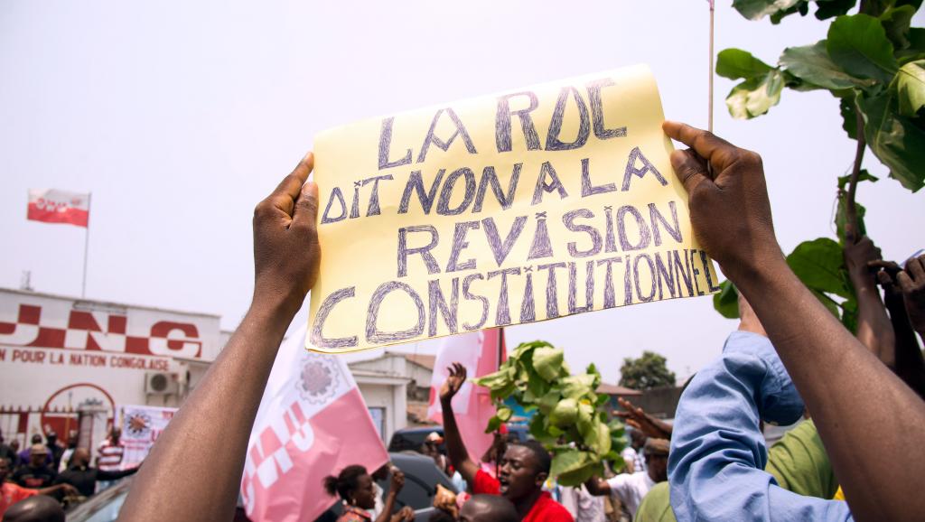 Manifestation à Kinshasa contre le projet de révision de la Constitution, le 13 septembre 2014. AFP PHOTO / Junior D. Kannah