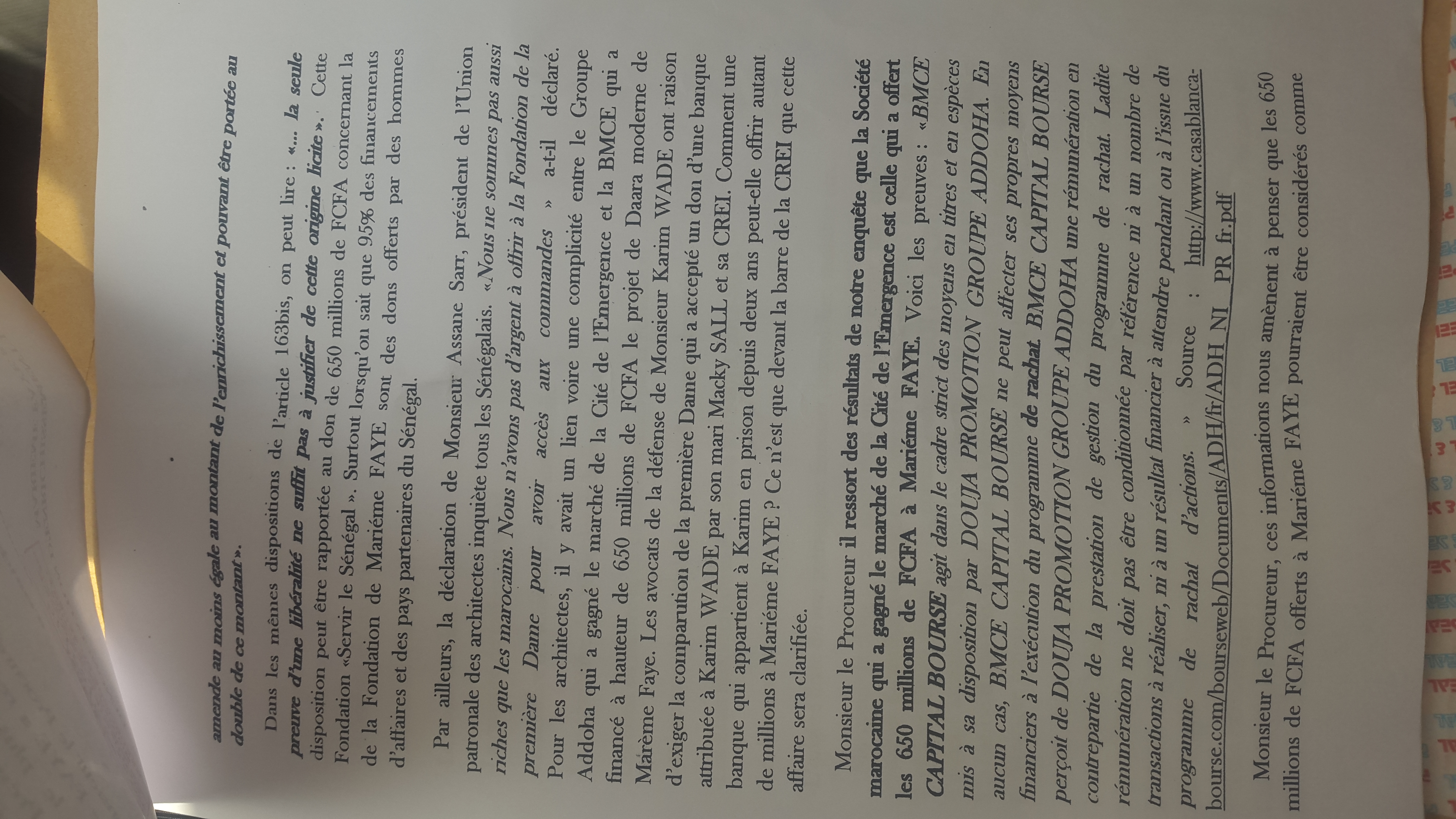 Dernière minute:  la CREI  a reçu la plainte contre Marème Faye Sall (Vidéo et documents)