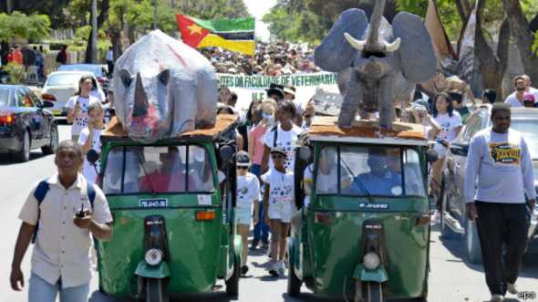 Les manifestants ont défilé dans les villes sud-africaines où le braconnage est particulièrement important.
