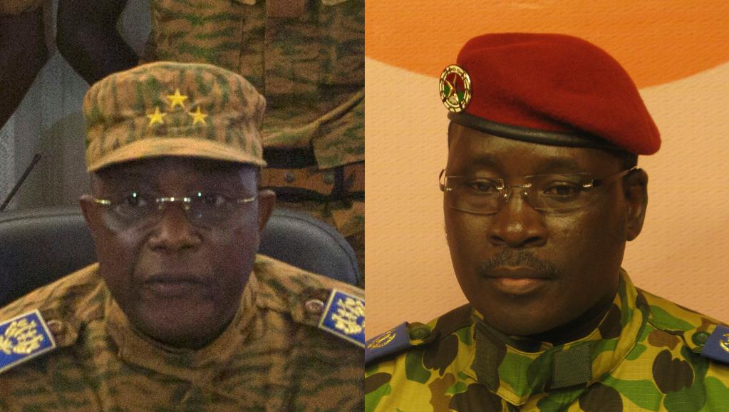 Le général Honoré Traoré (g.) et le lieutenant-colonel Isaac Zida (d.) REUTERS/Joe Penney et RFI
