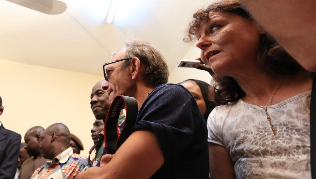 Ghislaine Dupont et Claude Verlon, le 30 juillet 2013 lors d'une conférence de presse au Mali. RFI/Pierre René-Worms
