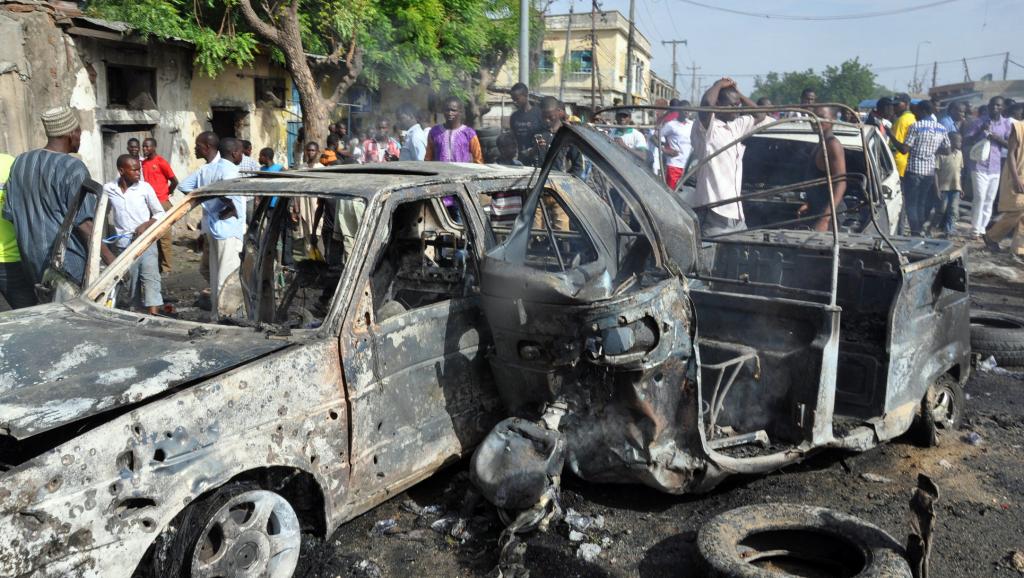 L'Etat de Borno, au Nigeria, est particulièrement touché par les violences commises par Boko Haram. Ici, après un attentat ayant fait 15 morts à Maiduguri, capitale de l'Etat de Borno, le 1er juillet 2014. AFP PHOTO/STRINGER