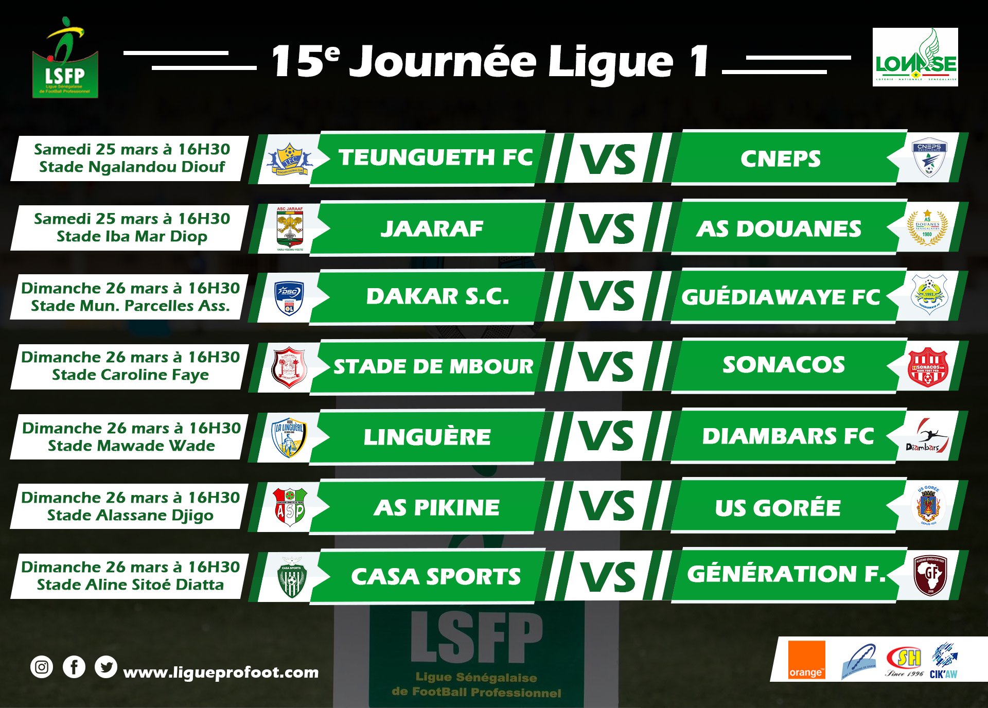 Ligue 1 : GFC défie DSC, le Casa en danger face Génération Foot 