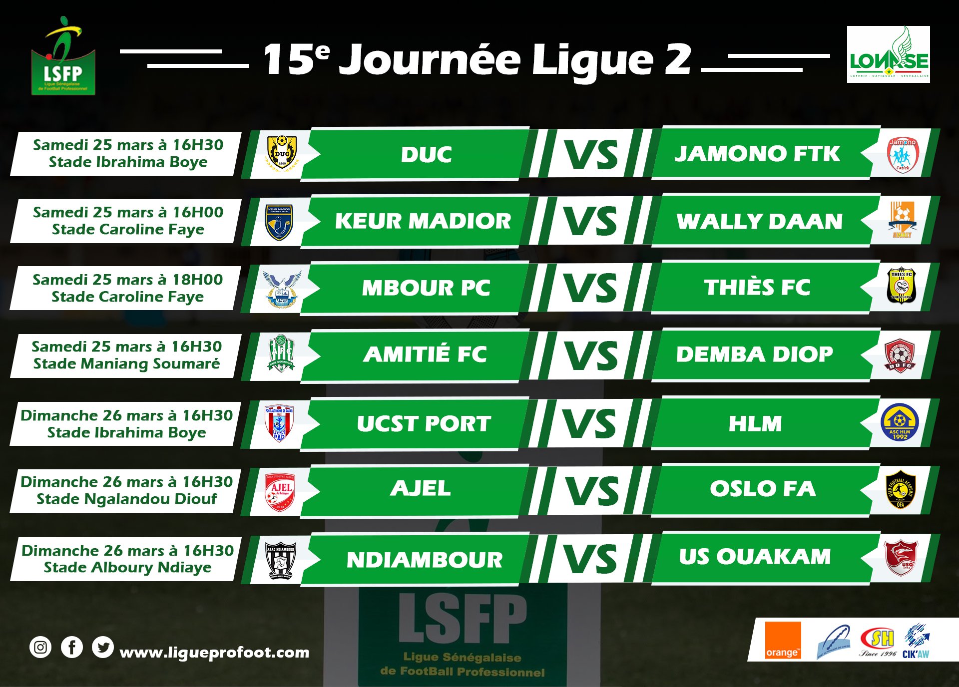 Ligue 2 : duel à distance entre Jamono Fatick et Amitié FC