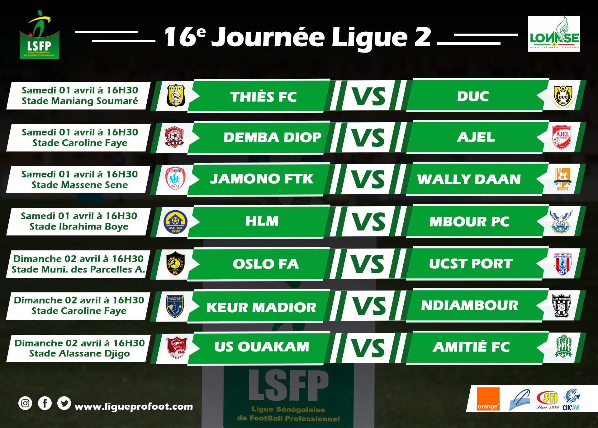 Ligue 2 : Amitié FC en danger devant US Ouakam, Jamono Fatick défie Wally Daan
