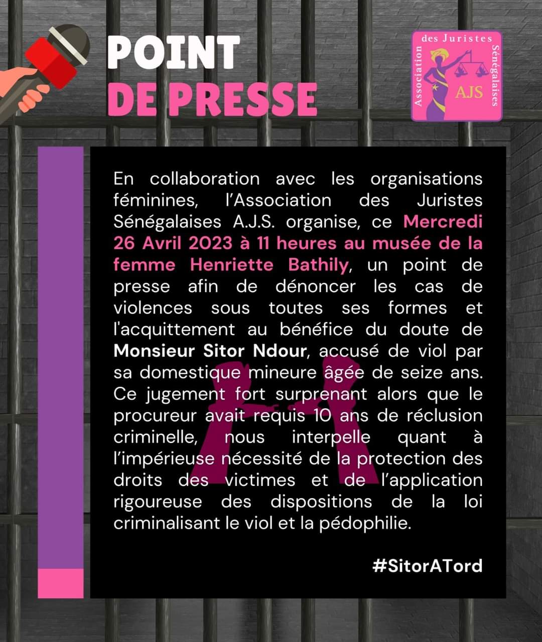 Affaire Sitor Ndour: les organisations féministes face à la presse mercredi