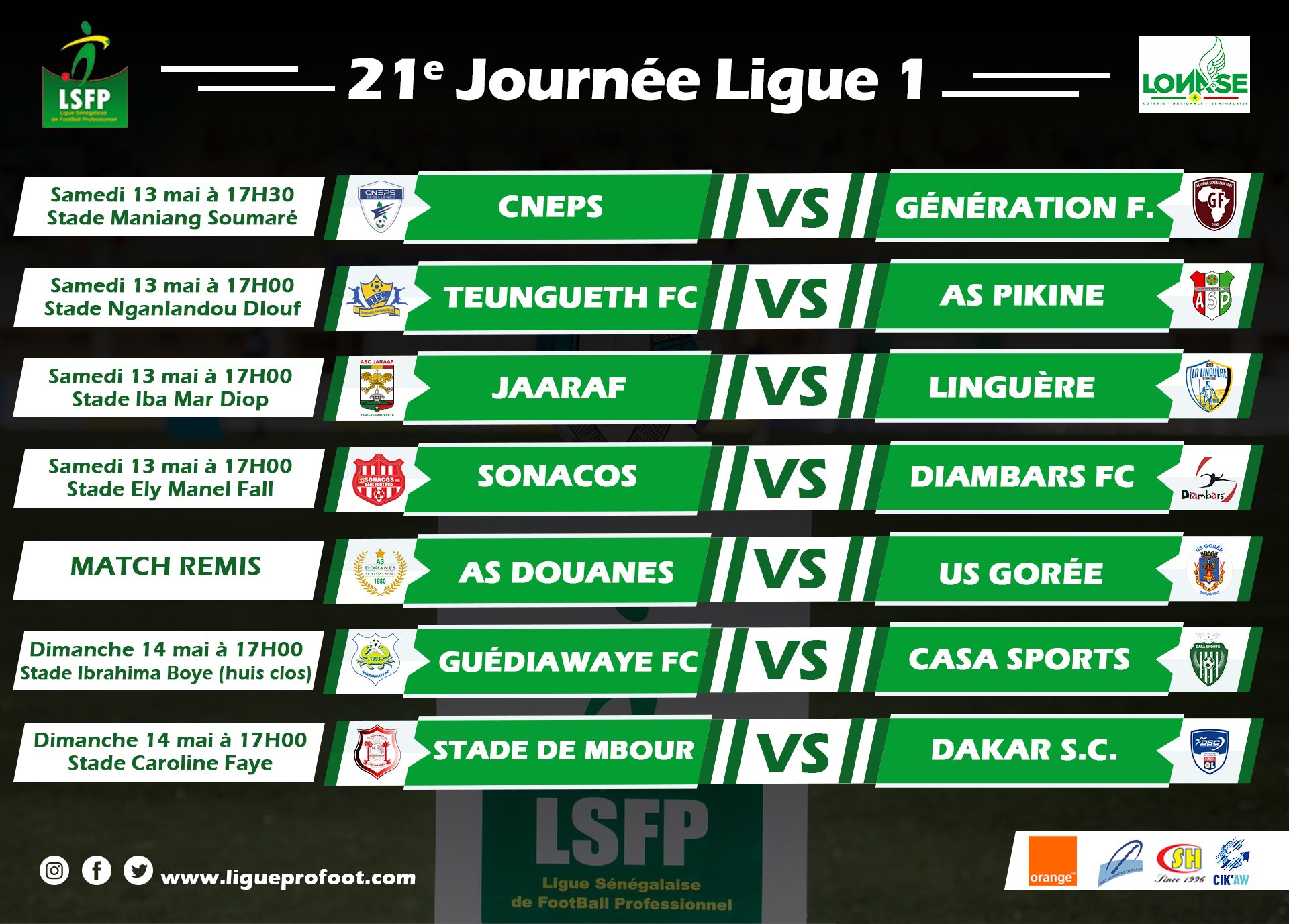 Ligue 1 : Guédiawaye FC / Casa Sports, la bataille pour le podium