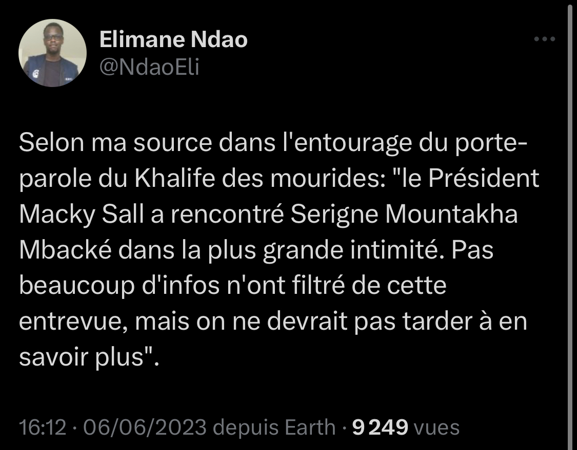 Visite nocturne de Macky à Touba, accalmie à Dakar, Sonko toujours coupé du monde...