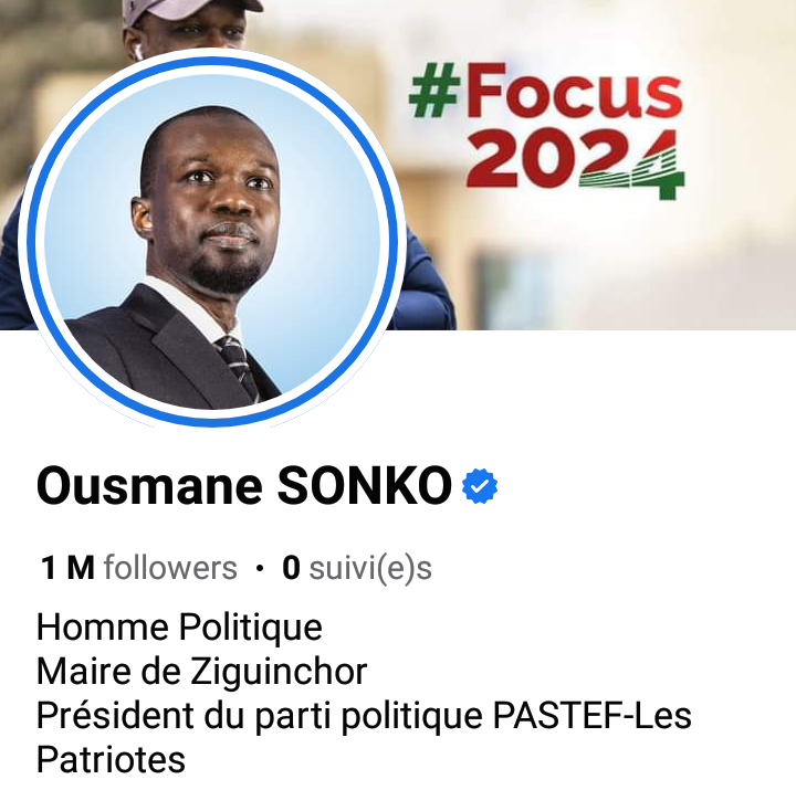 Sonko atteint un million de followers sur Facebook