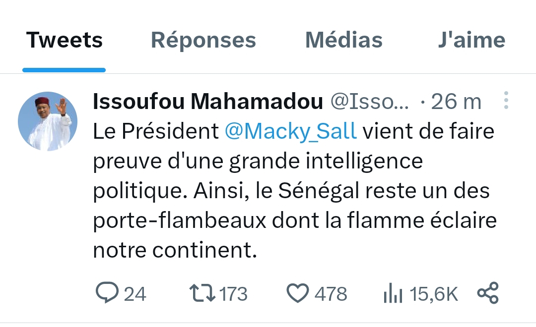 Présidentielle 2024: Issoufou Mouhamadou du Niger se réjouit de la non candidature de Macky Sall