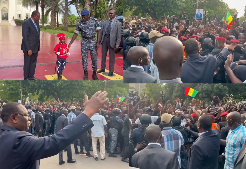 Non-candidature de Macky en 2024 : Liesse devant les grilles du Palais pour lui dire "merci" ( Vidéo)