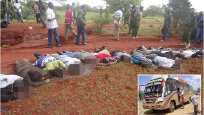 Fin 2014, le groupe armé a tué 28 passagers non-musulmans d'un bus près de Mandera.