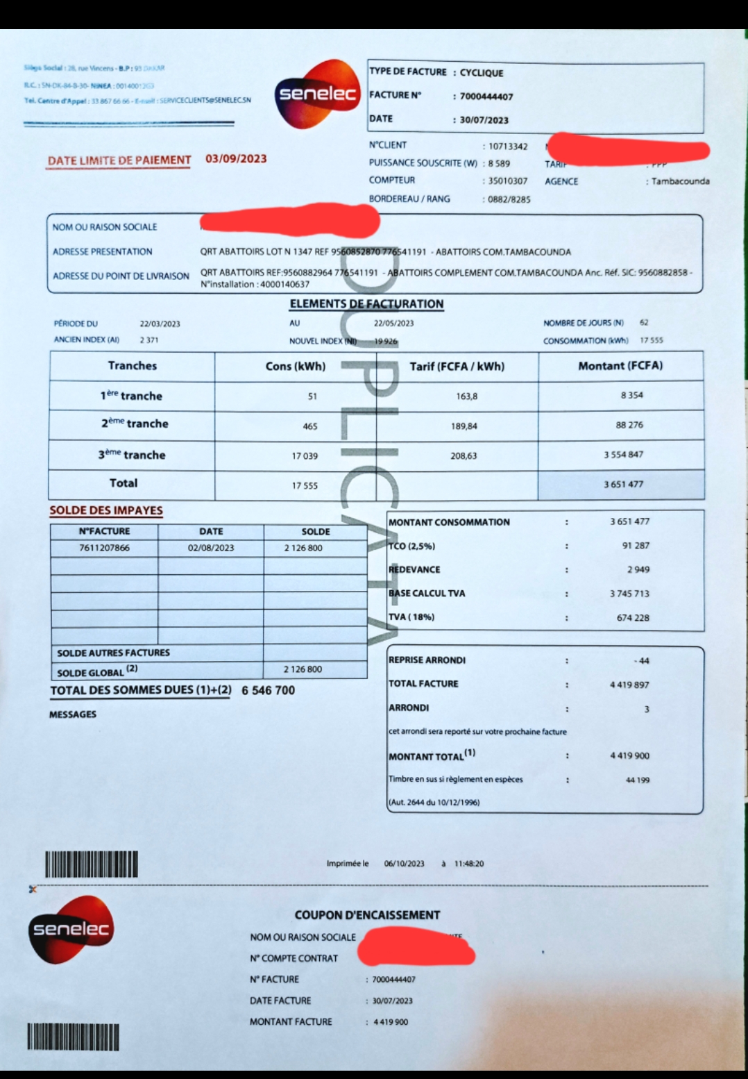 Hausse facture à Tamba: une entreprise qui œuvre dans le social dépose une plainte contre la Senelec (documents)