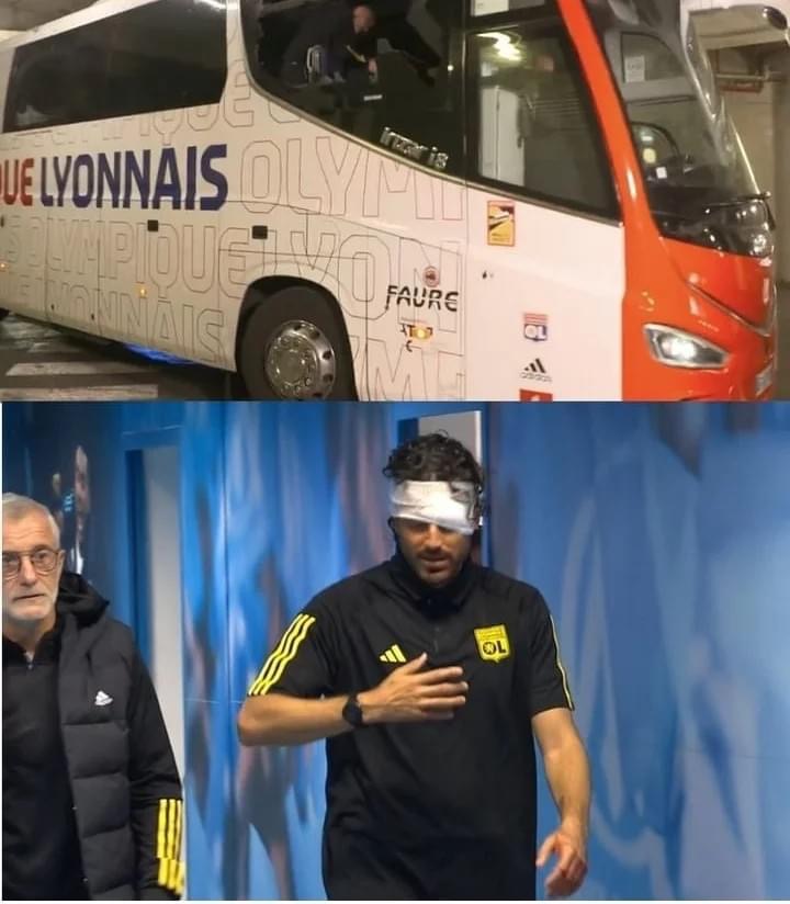 Marseille: le bus de l’OL caillassé, son entraîneur touché au visage, le match reporté
