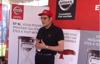 Imad Ghorayeb, directeur Afrique de l'Ouest du groupe Japan motors, face à la presse samedi à Sindia (60 Km de Dakar)