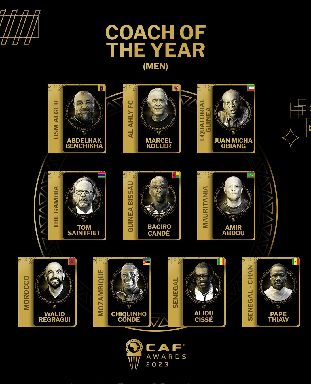 CAF Awards 2023 :  Cissé et Pape Thiaw nominés pour le titre de meilleur entraîneur de l’année