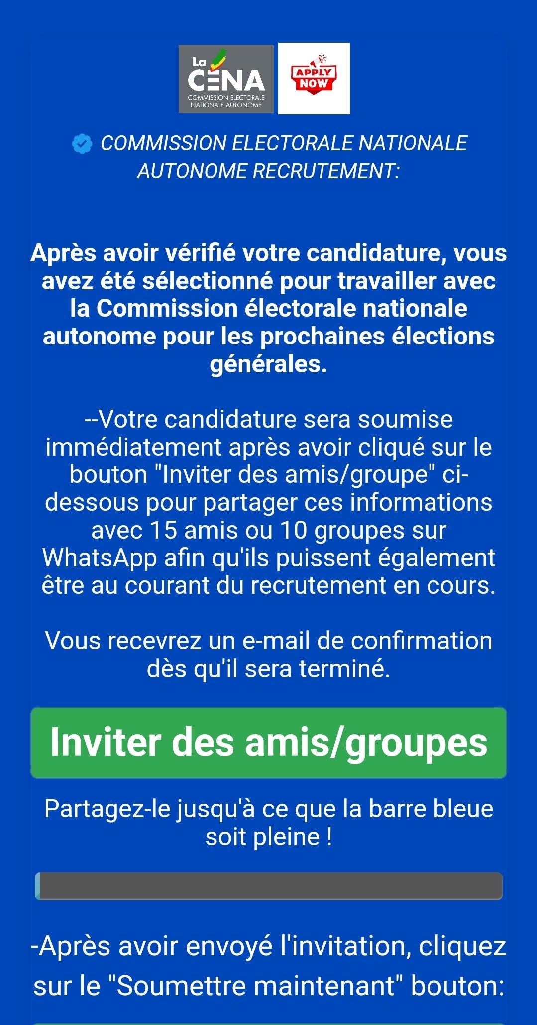 Appel à la candidature à la CENA: Une fake news circule sur les réseaux sociaux