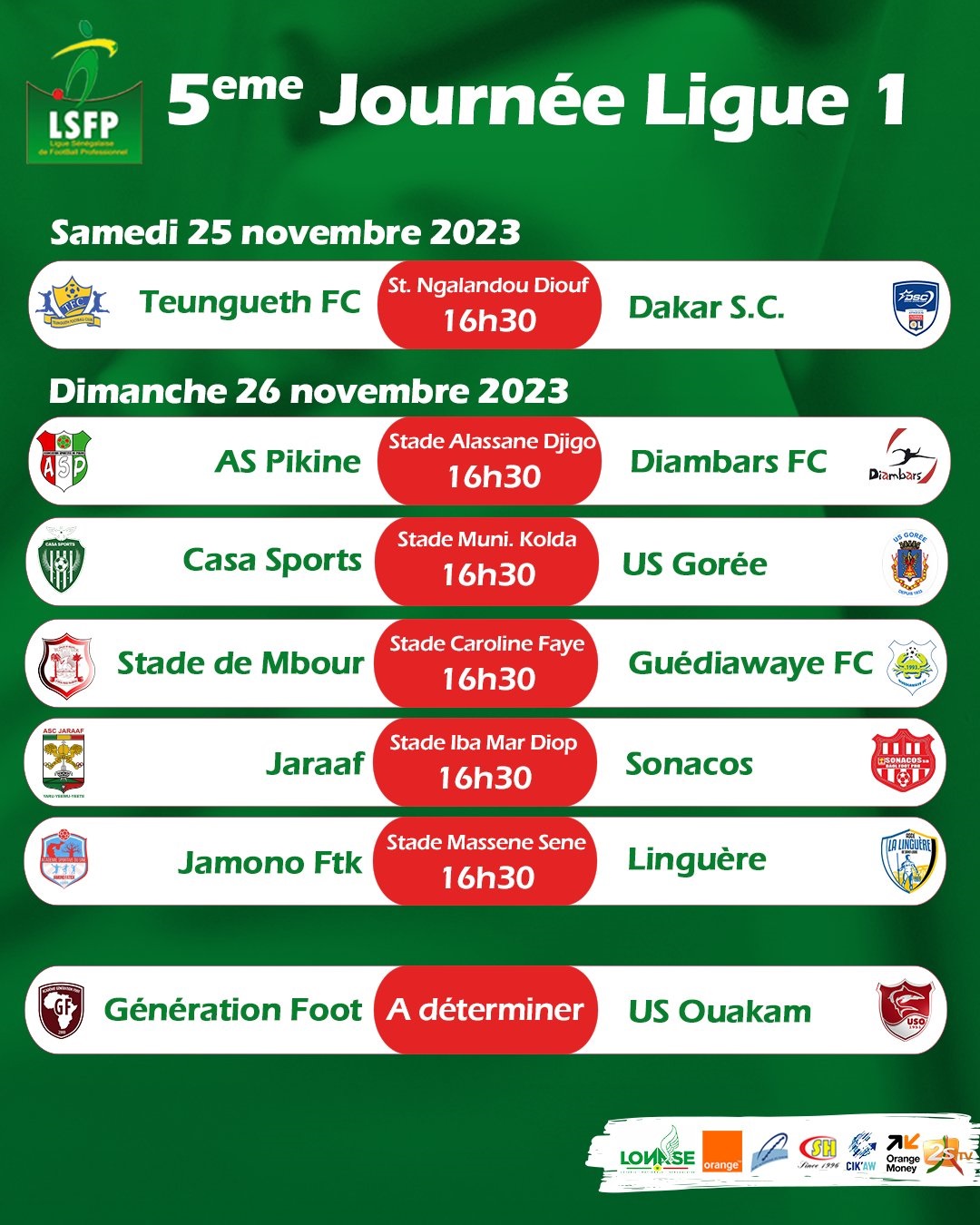 Ligue 1 : Teungueth FC - Dakar Sacré-Cœur, le duel pour la première place 