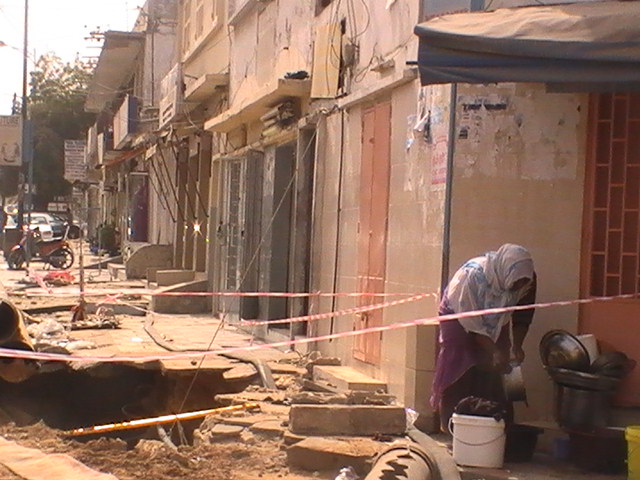 Images Alerte effondrement à Castor:  Une maison menace ruine