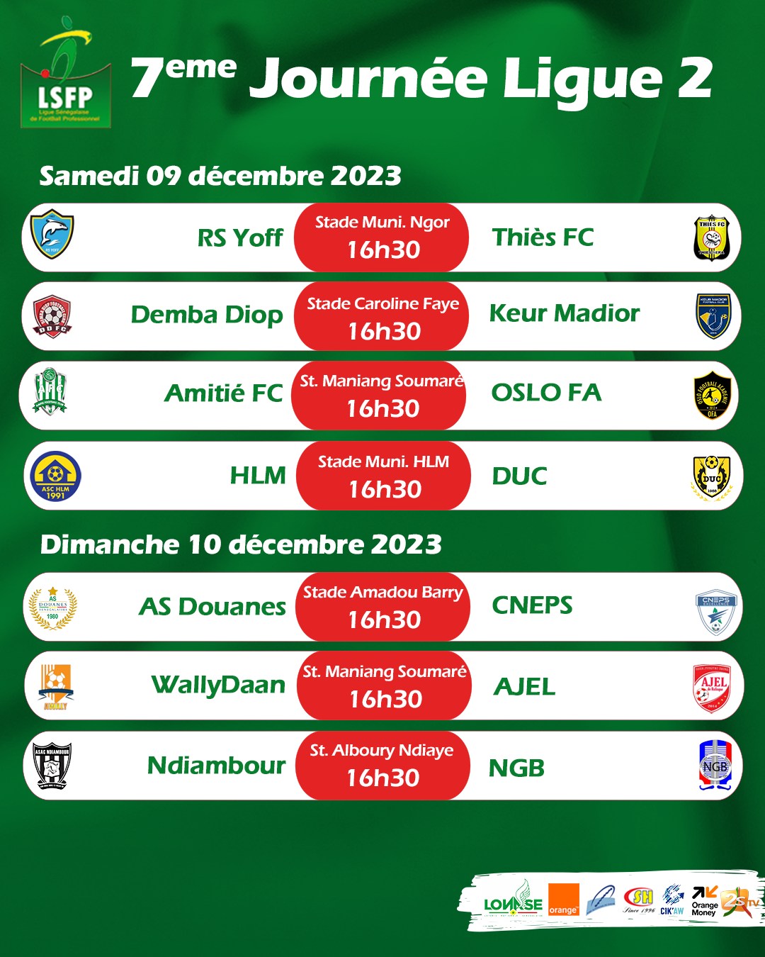 Ligue 2 : Ndiambour – NGB, le duel pour la première place