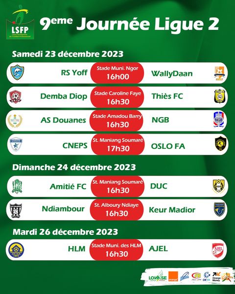 Ligue 2 : déplacement périlleux pour Oslo à Thiès, choc AS Douanes - Niary Tally