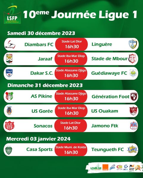 Ligue 1 : Dakar Sacré-Cœur / Guédiawaye et Jaraaf / Stade de Mbour, duel à distance pour la place de leader