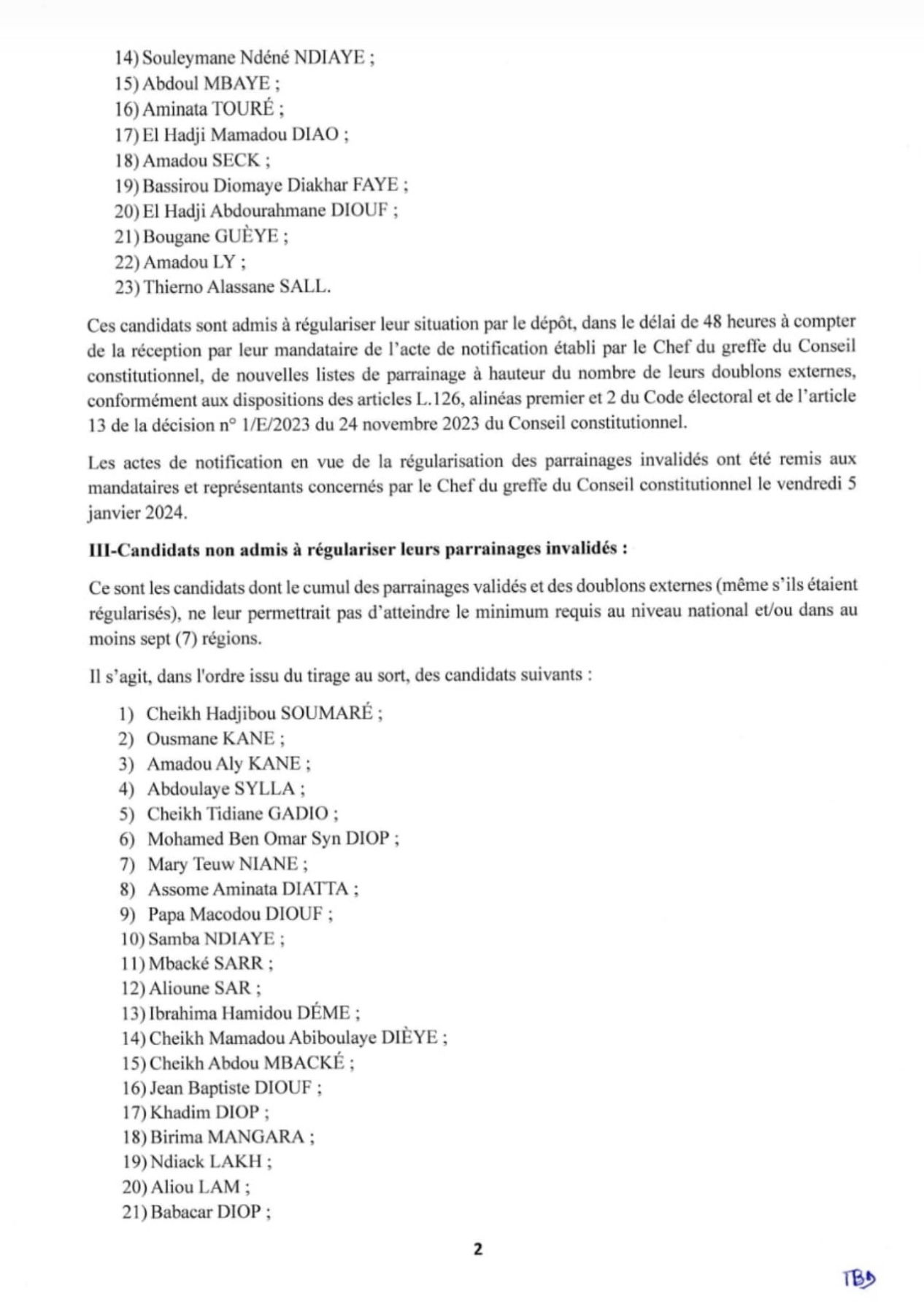 Contrôle de parrainage : le Conseil constitutionnel fait le bilan de la première phase (Documents)