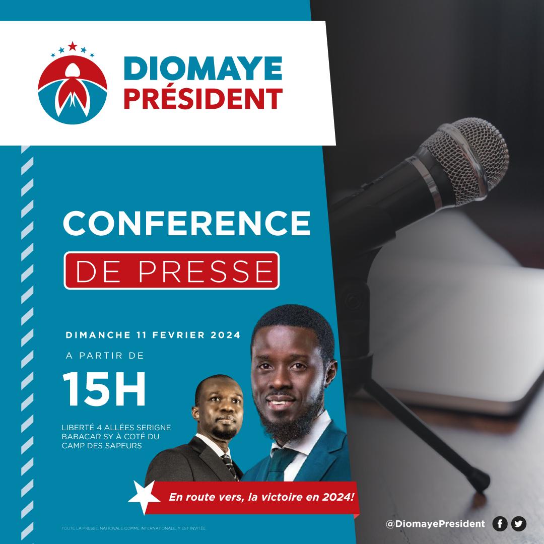 Suivez en direct le point de presse de la coalition Diomaye président 2024