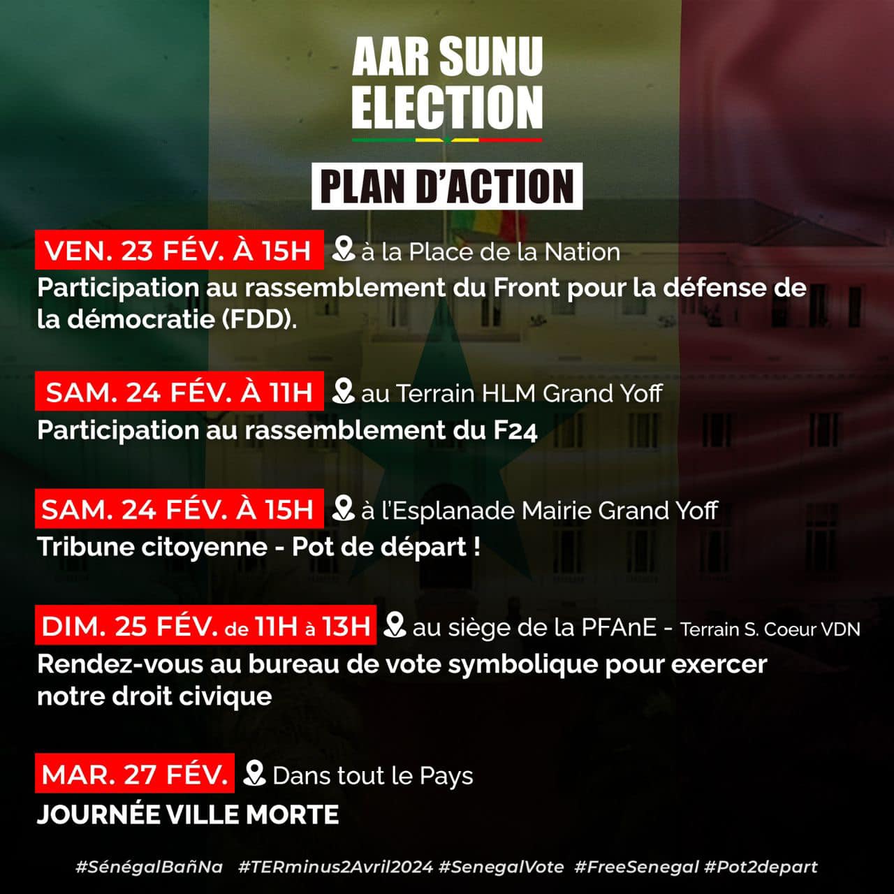 Rassemblement, journée ville morte : Aar Sunu Election dévoile plusieurs plans d’actions pour exiger le respect de la Constitution