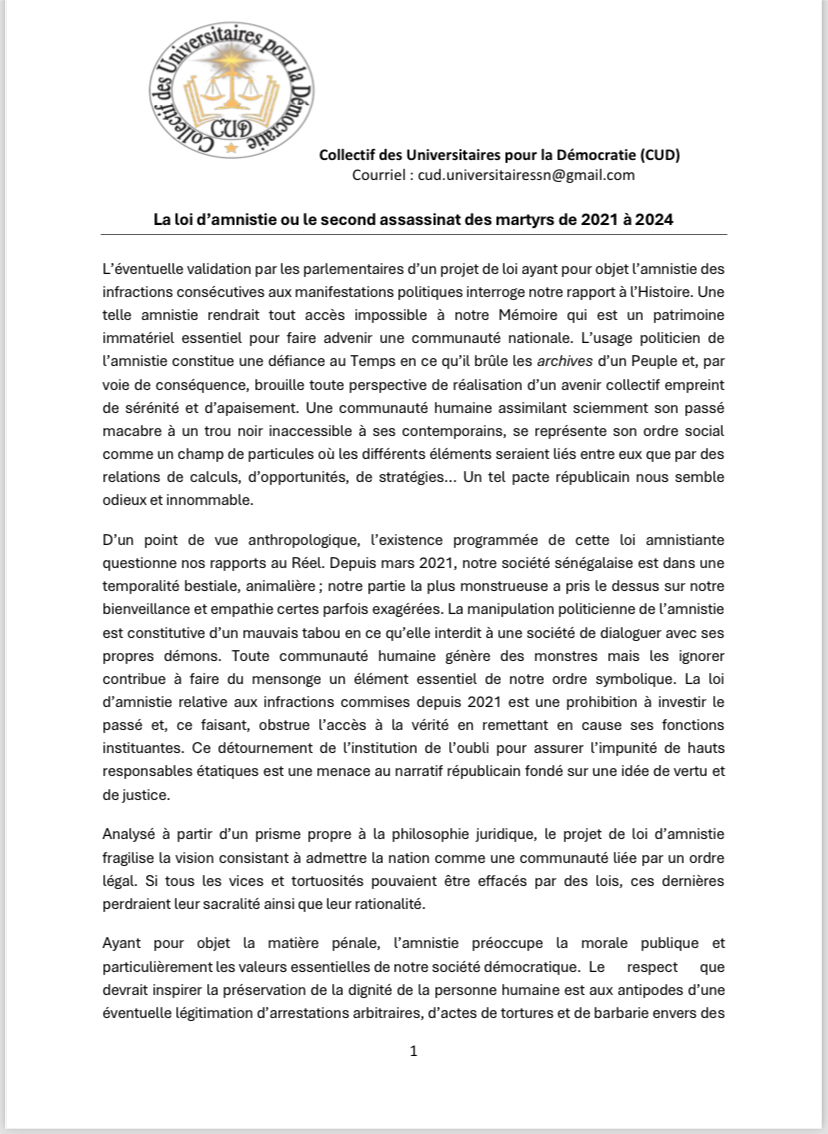 Alerte du Collectif des universitaires : le projet de loi d'amnistie, un danger pour la Mémoire Nationale