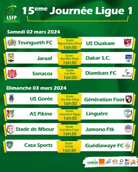 Ligue 1 : Teungueth FC – Jaraaf, le duel à distance pour la place de leader