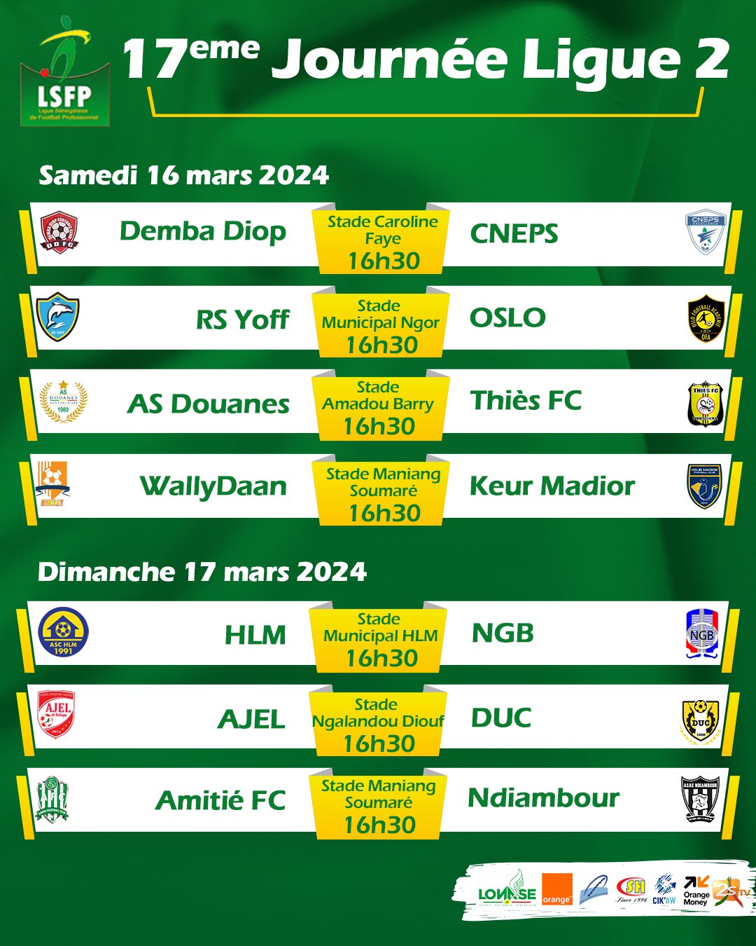 Ligue 2 : le leader Wally Daan sous pression, CNEPS pour arrêter l’hémorragie