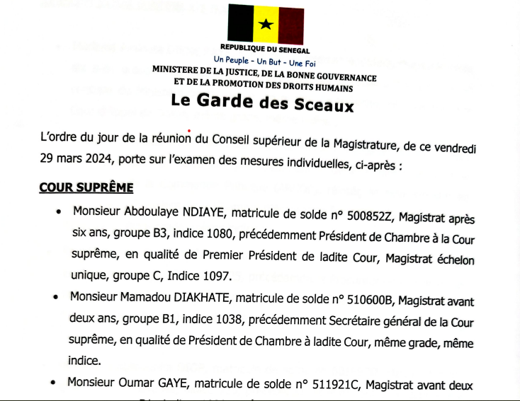 Conseil supérieur de la Magistrature : plusieurs décisions prises par le Président Macky Sall