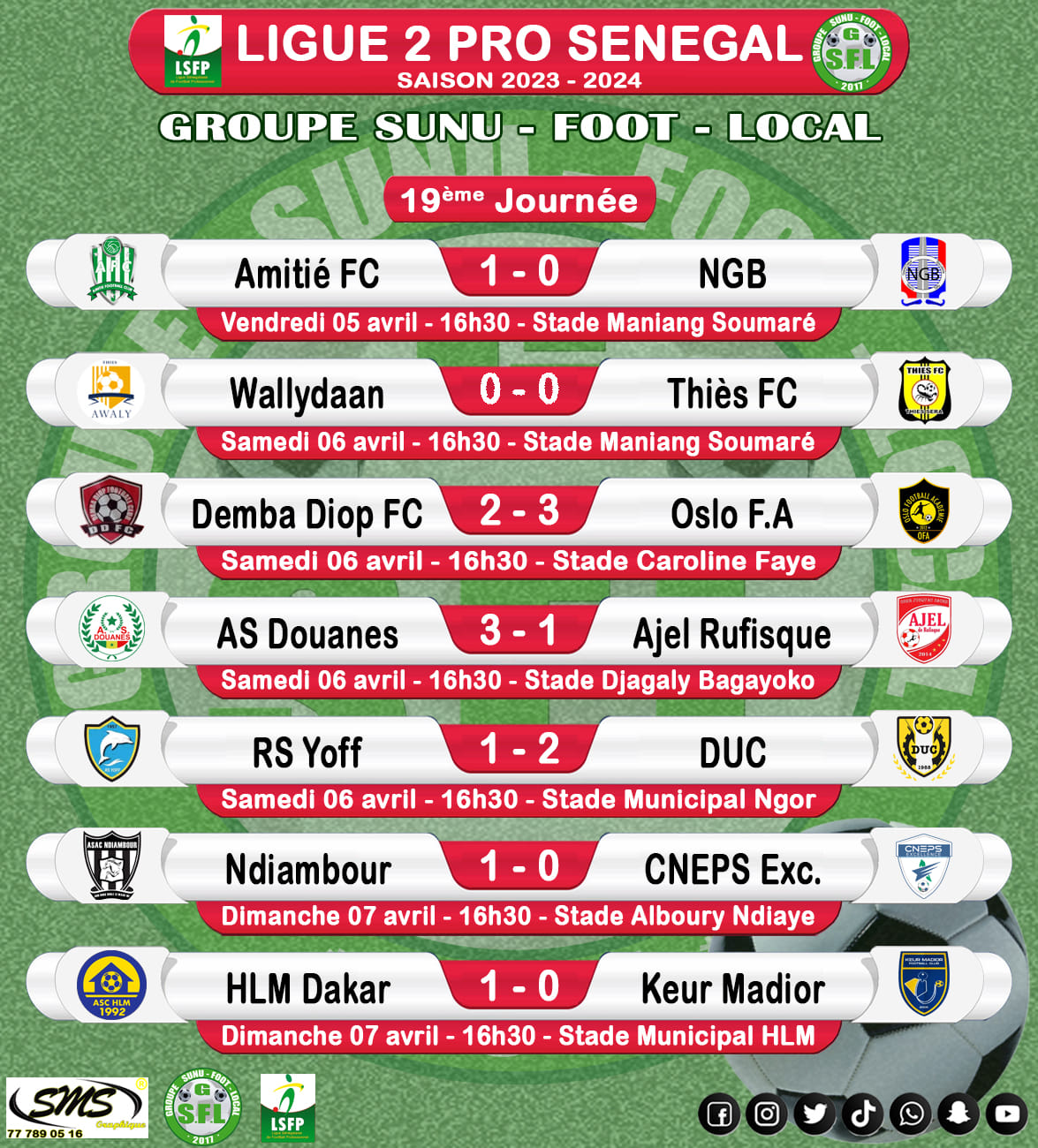 Ligue 2 : Oslo renoue avec la victoire, l’AS Douanes sur le podium