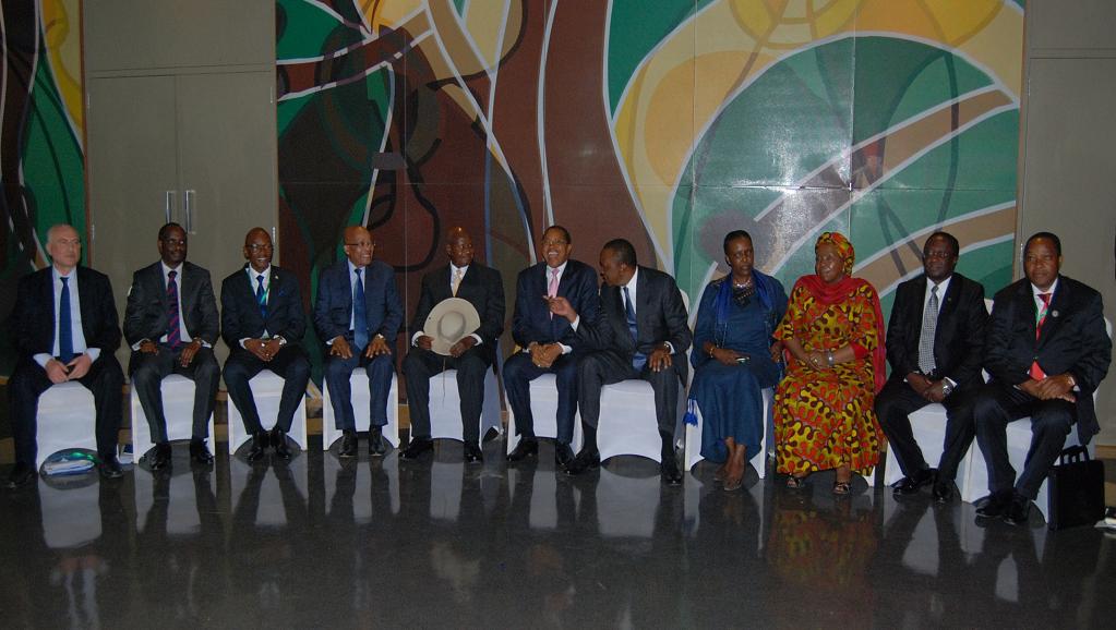 Les chefs d'Etat est-africains réunis à Dar es Salaam, le 31 mai 2015. AFP PHOTO / STRINGER