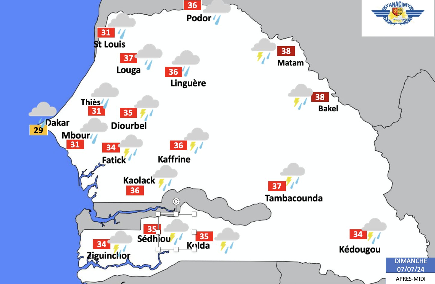 "Les pluies seront intermittentes au niveau du littoral ( Anacim)