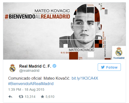 Officiel : Mateo Kovacic signe 6 ans au Real de Madrid
